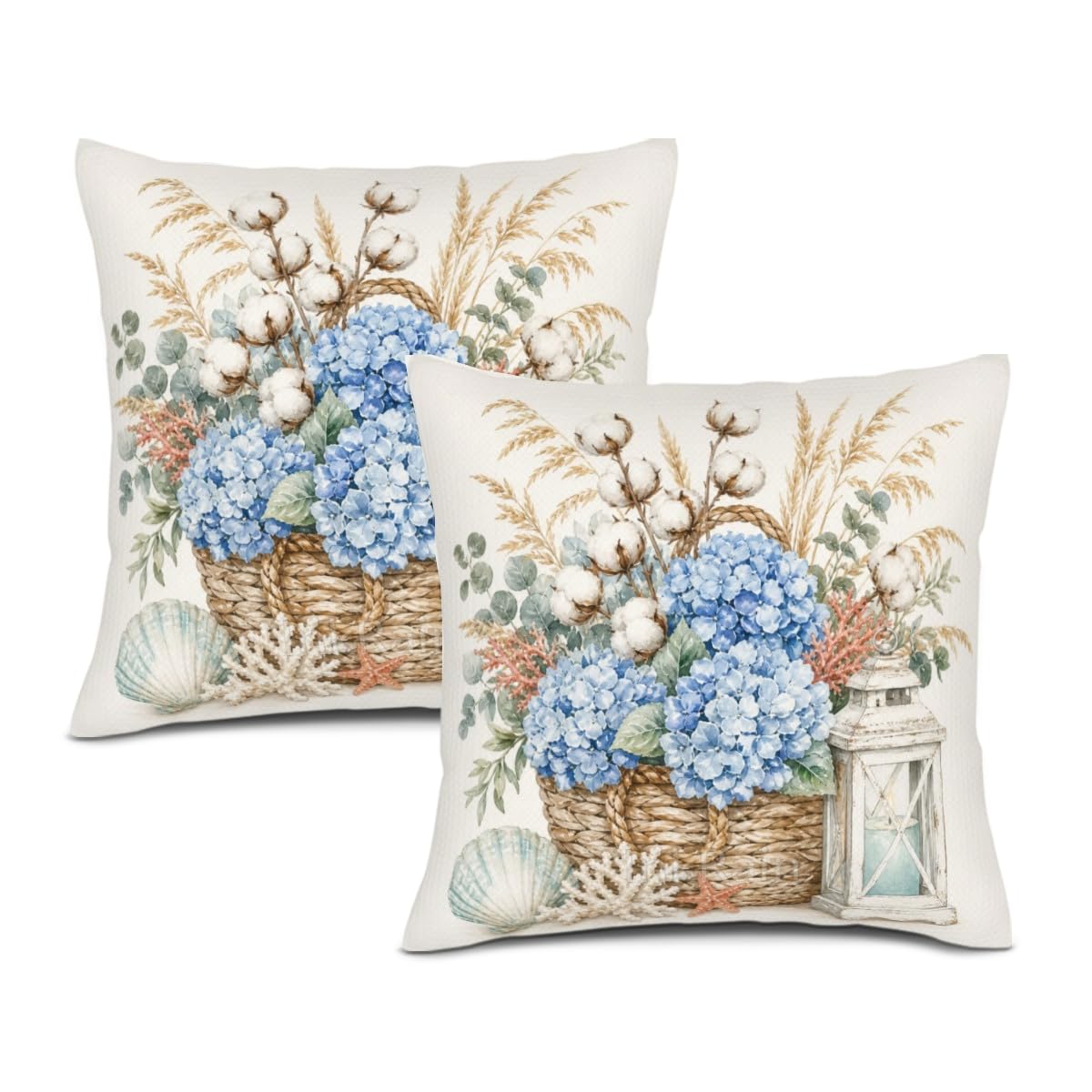 InkRain Farmhouse Harvest Pillow Cover Simple Mushroom Planter Scene 26x26 Inch Set of 2 Cotton Linen Double Sided Country Square Throw Cushion Case Indoor Accent for Bay Window Seat Decor