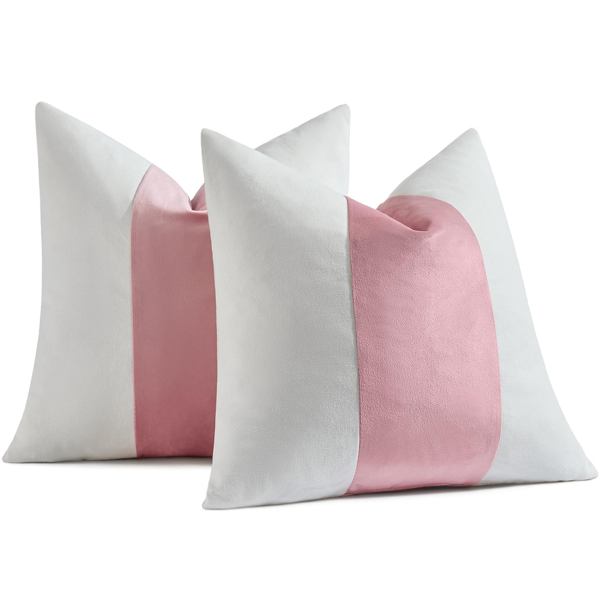 AmHoo Pack of 2 Velvet Panel Cotton Pillow Covers Decorative Pillowcase Cushion for Couch Sofa Bedroom 18 x 18-Inch Olive Green