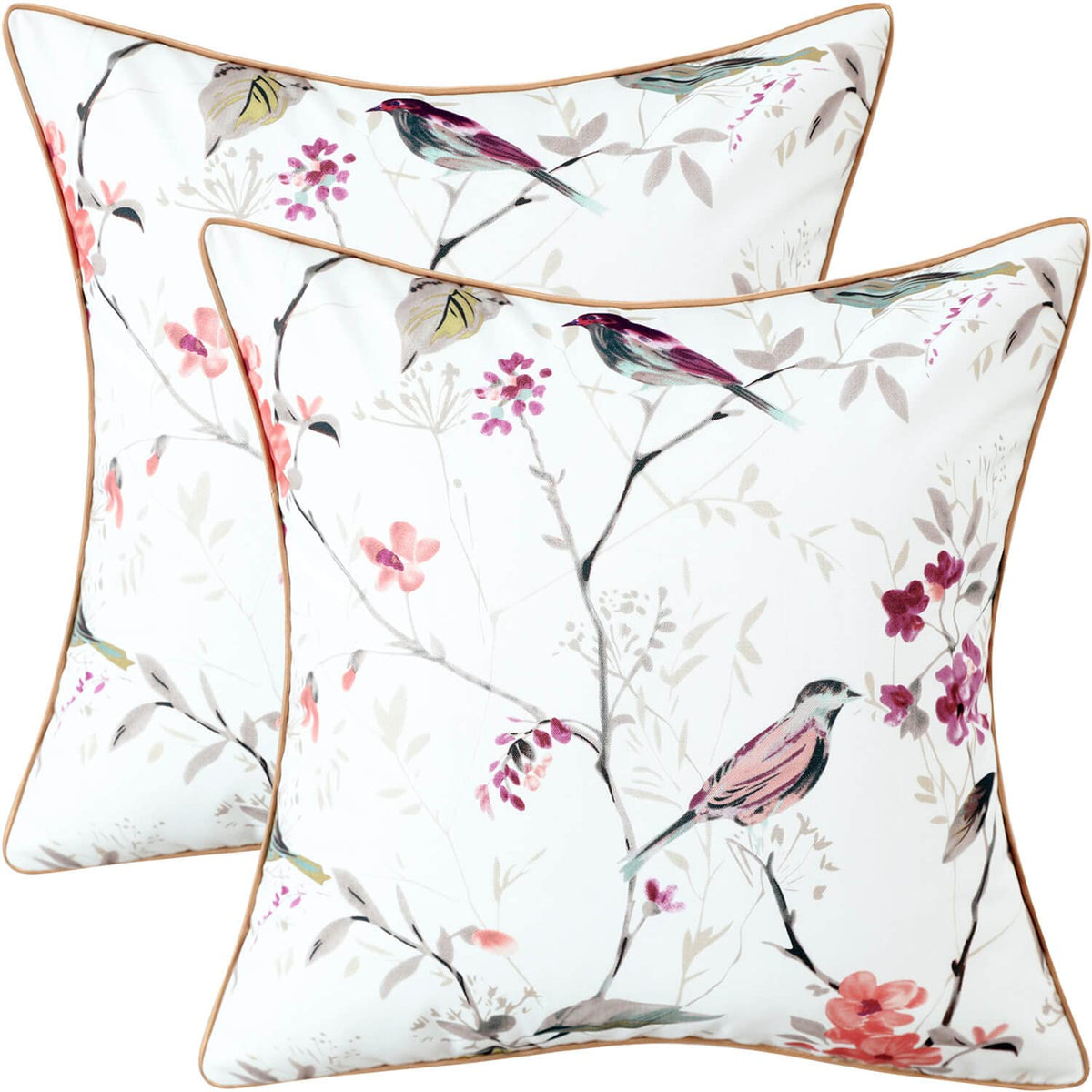 VOGOL Leaf Pattern Throw Pillow Cover, 18 x 18, 1 Cover, Gray