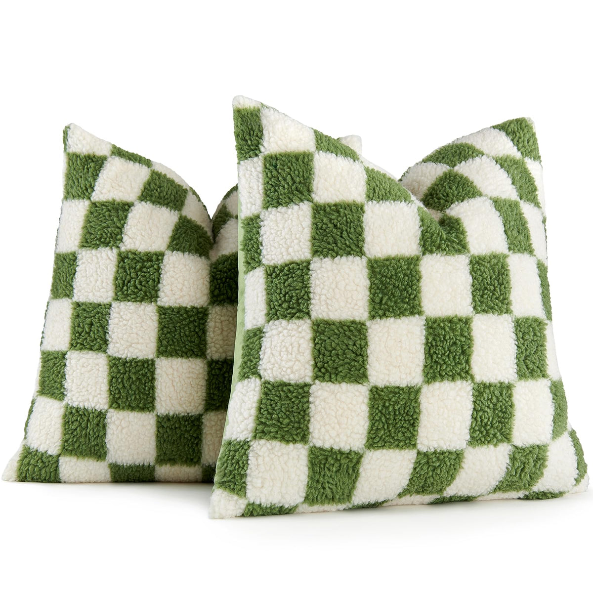 AmHoo 2 Pack Checkerboard Throw Pillow Covers 24x24 Inch Black