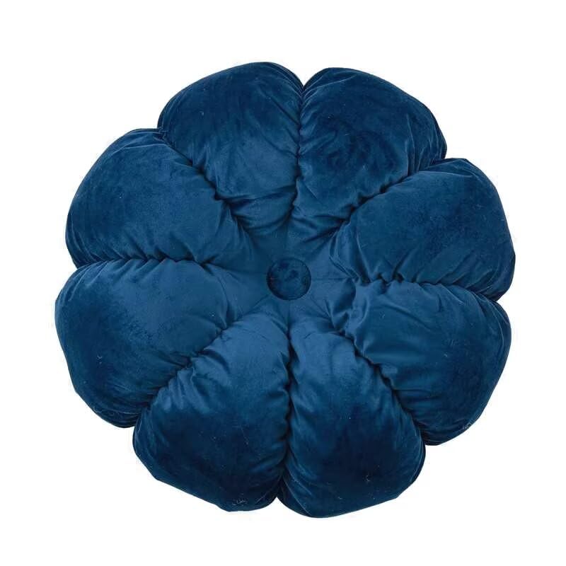 Round Velvet Throw Pillows, 18" Round Eight-petaline Pumpkin Pillow Sofa Cushion Bay Window Pillow Bedroom Balcony Decorative Cushion Orange