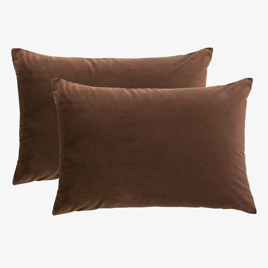 RainRoad Brown Throw Pillow Covers 12" x 20",Pack of 2