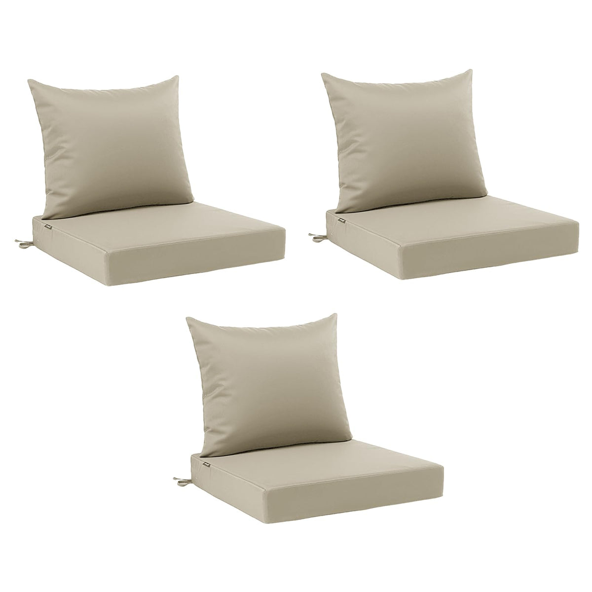 Favoyard Outdoor Patio Seat Cushions Set, 22 x 24 Inch, Waterproof, Beige
