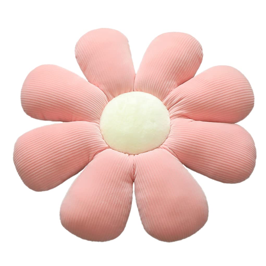 Flower-Shaped Daisy Pillow Sofa Cushion Round Center Flower Chair Cushion Bay Window Tatami Decoration Office Cushion car Cushion (50*50cm/20*20inch, Sunflower Yellow-Brown)