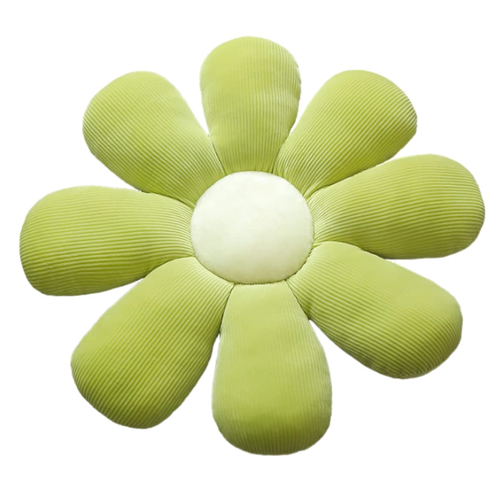 Flower-Shaped Daisy Pillow Sofa Cushion Round Center Flower Chair Cushion Bay Window Tatami Decoration Office Cushion car Cushion (50*50cm/20*20inch, Sunflower Yellow-Brown)