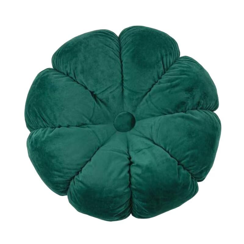 Round Velvet Throw Pillows, 18" Round Eight-petaline Pumpkin Pillow Sofa Cushion Bay Window Pillow Bedroom Balcony Decorative Cushion Orange