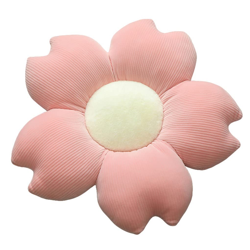 Flower-Shaped Daisy Pillow Sofa Cushion Round Center Flower Chair Cushion Bay Window Tatami Decoration Office Cushion car Cushion (50*50cm/20*20inch, Sunflower Yellow-Brown)