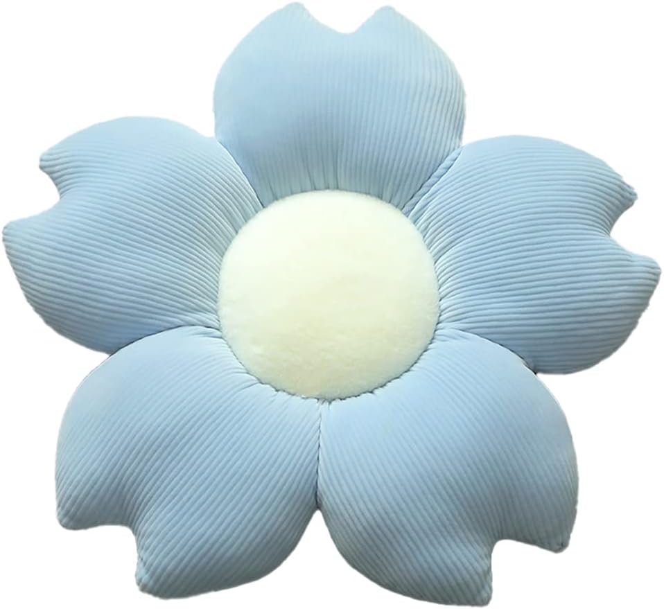 Flower-Shaped Daisy Pillow Sofa Cushion Round Center Flower Chair Cushion Bay Window Tatami Decoration Office Cushion car Cushion (50*50cm/20*20inch, Sunflower Yellow-Brown)