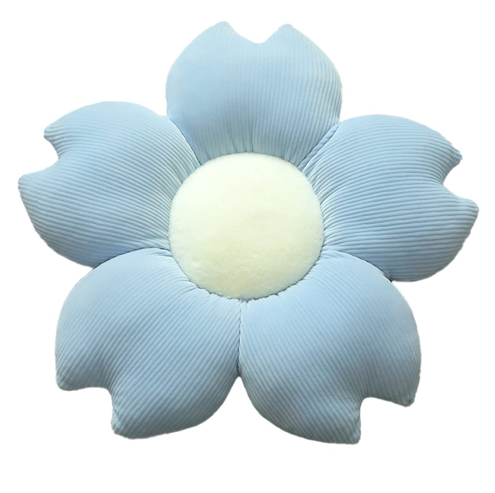 Flower-Shaped Daisy Pillow Sofa Cushion Round Center Flower Chair Cushion Bay Window Tatami Decoration Office Cushion car Cushion (50*50cm/20*20inch, Sunflower Yellow-Brown)