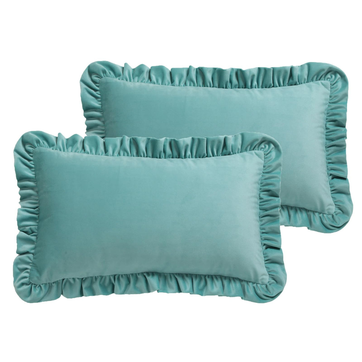 ISAENNE Designer Elegant Velvet Solid Throw Pillow Cover,Set of 2,22"x22"
