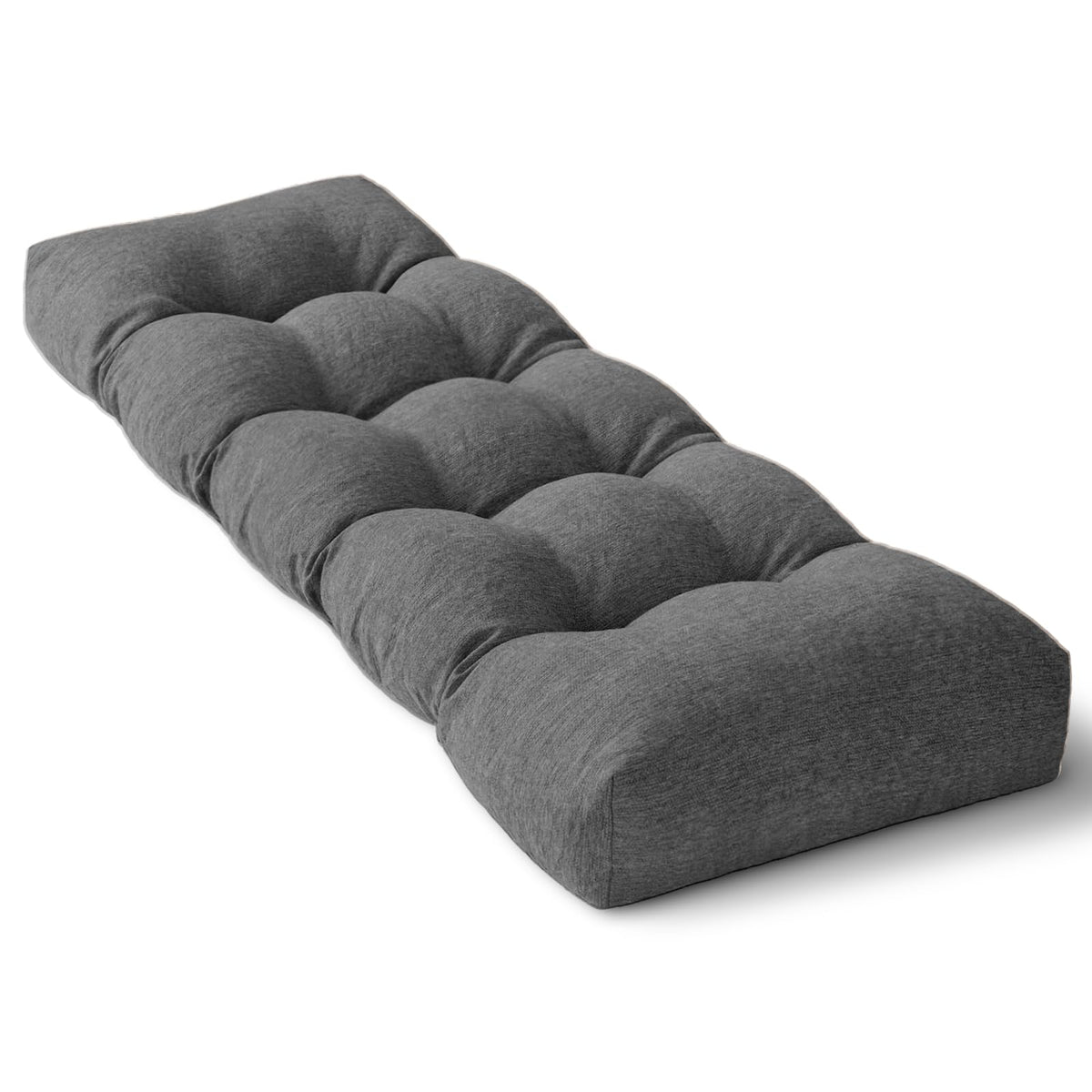 72 Inch Bench Cushion with Non-Slip Bottom - High Density Foam Tufted Long Seat Pad for Indoor Window, Dining, Piano & Garden Furniture(Dark Gray, 72x16x4)