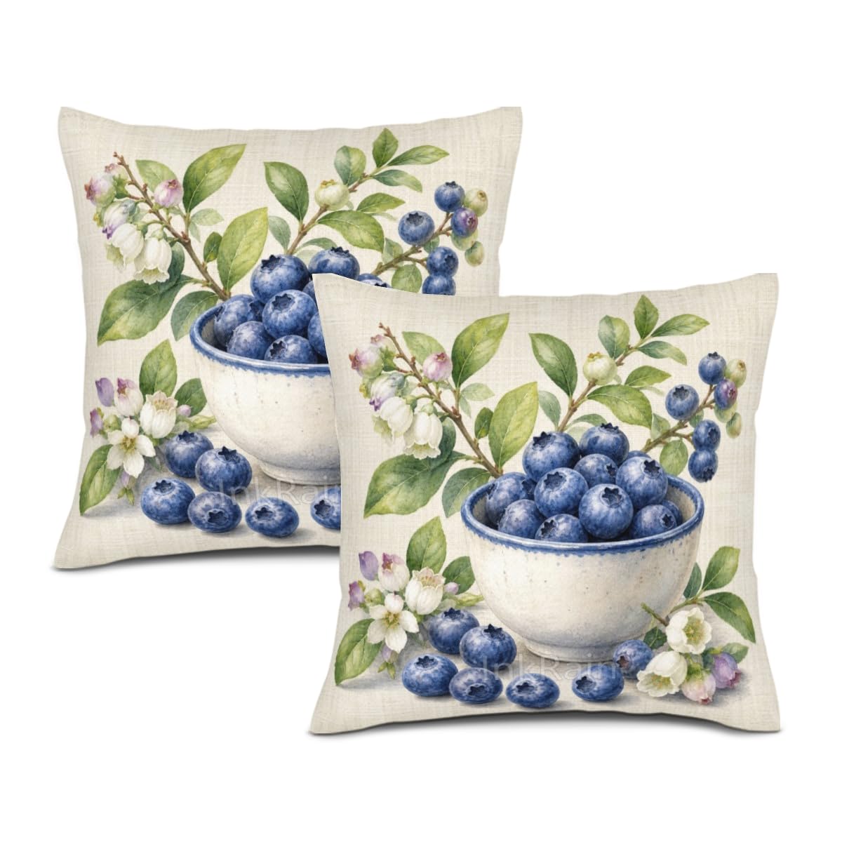 InkRain Farmhouse Harvest Pillow Cover Simple Mushroom Planter Scene 26x26 Inch Set of 2 Cotton Linen Double Sided Country Square Throw Cushion Case Indoor Accent for Bay Window Seat Decor