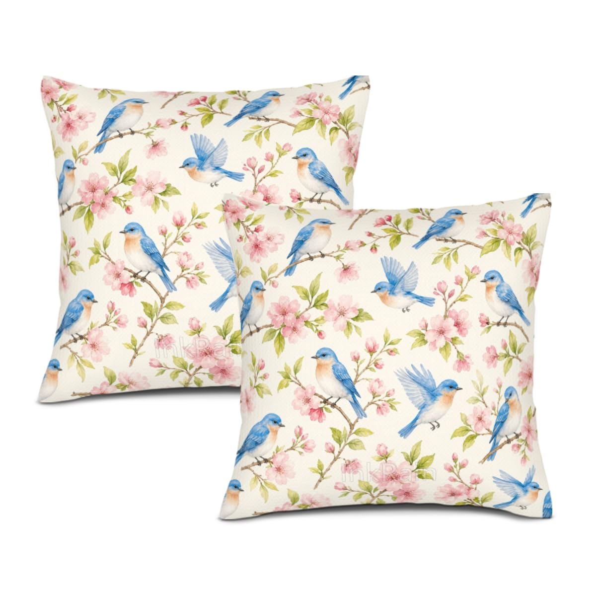 InkRain Farmhouse Harvest Pillow Cover Simple Mushroom Planter Scene 26x26 Inch Set of 2 Cotton Linen Double Sided Country Square Throw Cushion Case Indoor Accent for Bay Window Seat Decor