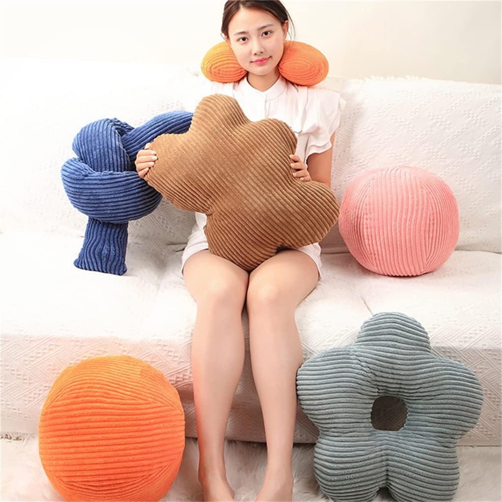 Plush Spherical Pillow Bedroom Living Room Sofa Round Waist Cushion Flower Cushion Nordic Bay Window Tatami Decoration Pillow (Ball 30cm/11.8inch, Off White Ball)
