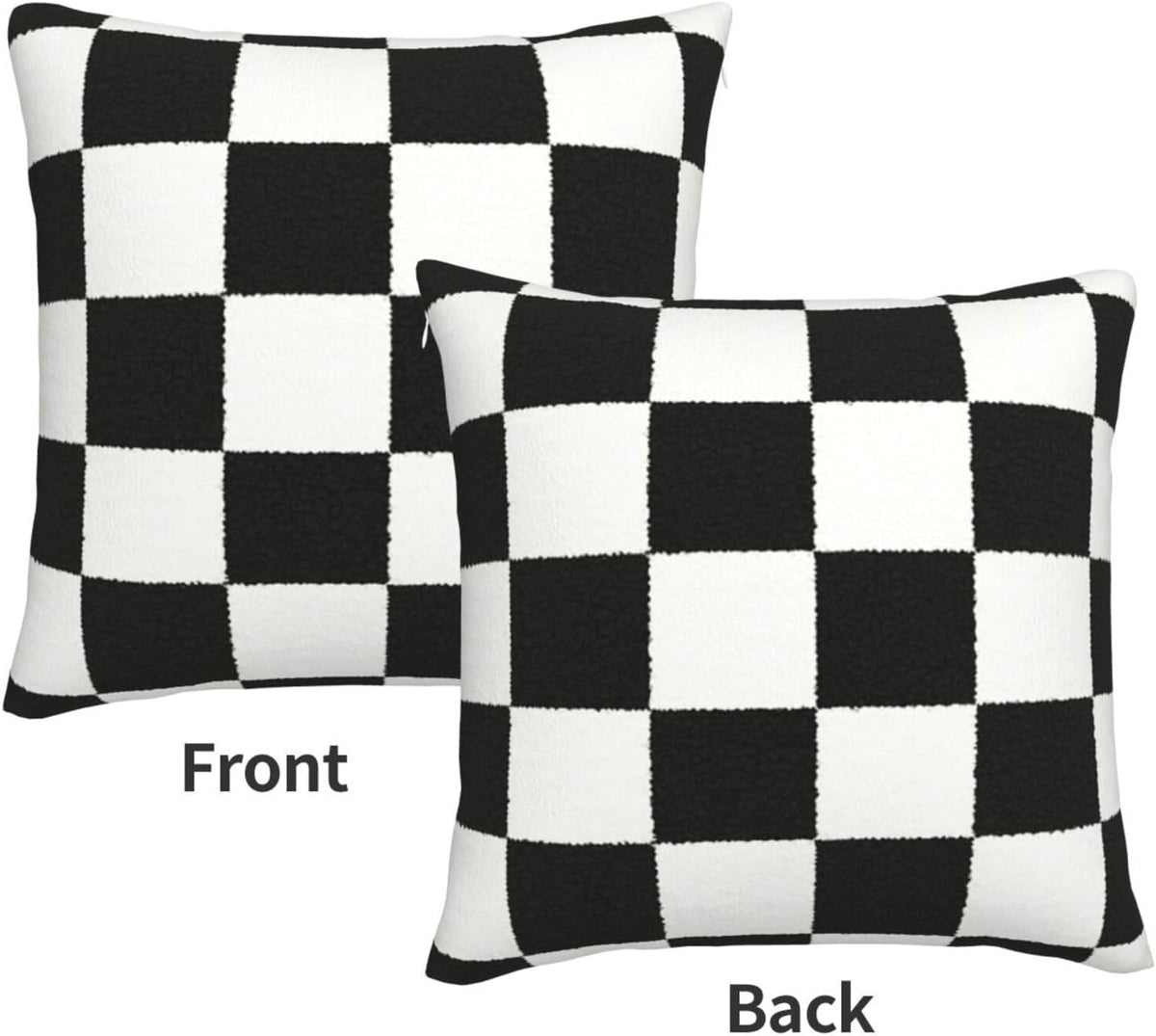 Pack of 2 Decorative Black White Throw Pillow Covers Checkerboard Luxury Super Soft Velvet Set Case Cushion for Couch Sofa Bedroom 20x20-Inch