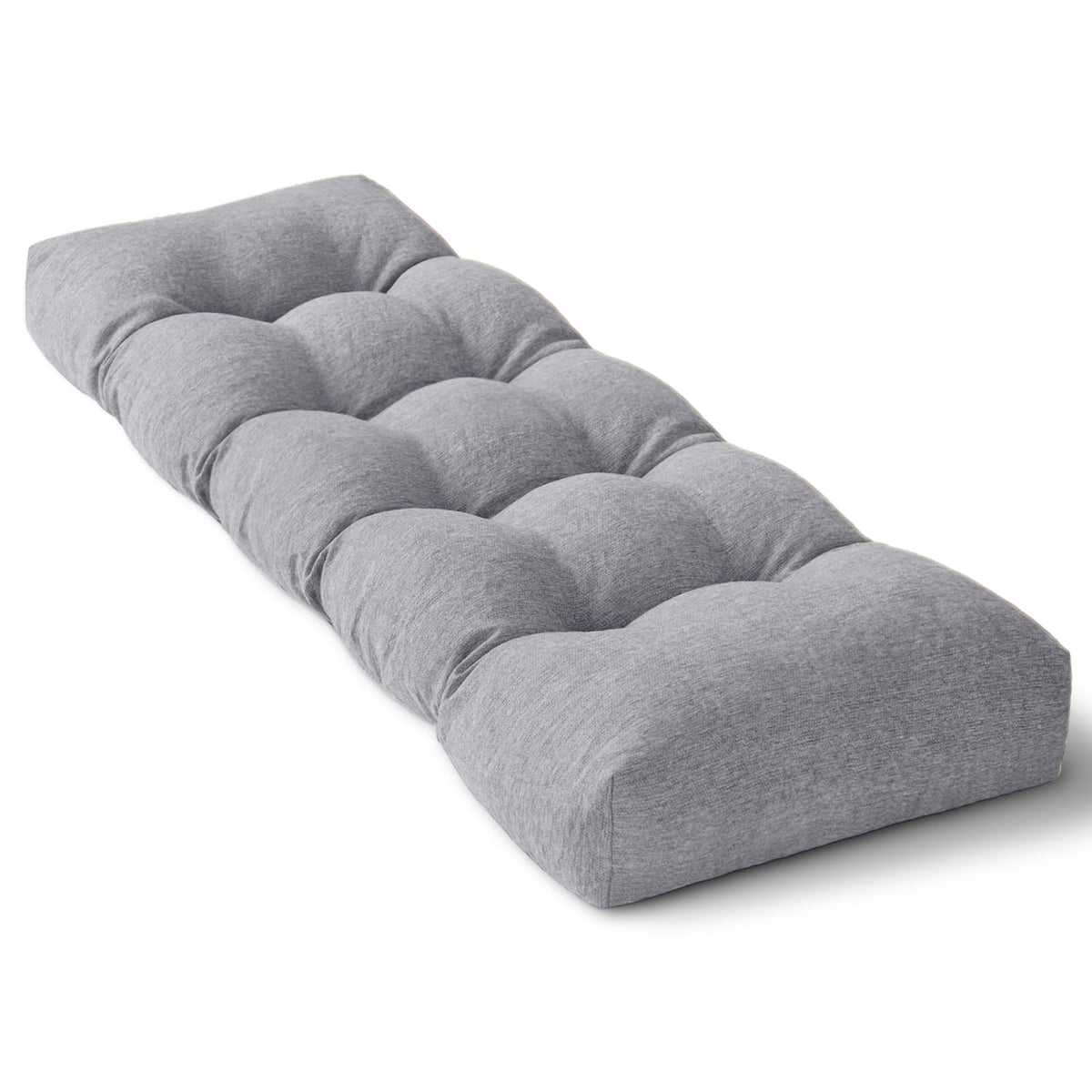 72 Inch Bench Cushion with Non-Slip Bottom - High Density Foam Tufted Long Seat Pad for Indoor Window, Dining, Piano & Garden Furniture(Dark Gray, 72x16x4)
