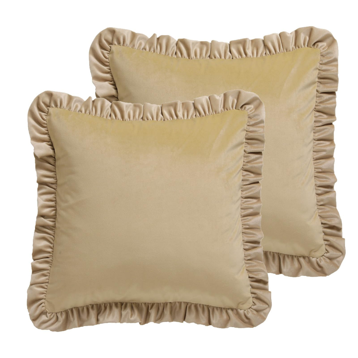 ISAENNE Designer Elegant Velvet Solid Throw Pillow Cover,Set of 2,22"x22"