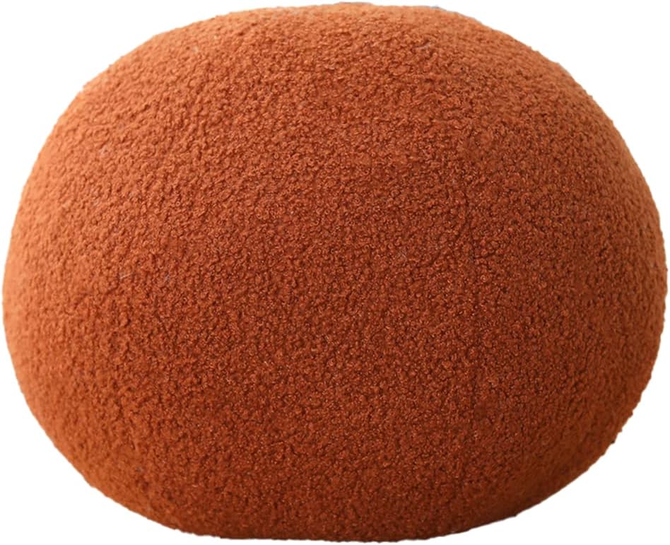 Plush Spherical Pillow Bedroom Living Room Sofa Round Waist Cushion Flower Cushion Nordic Bay Window Tatami Decoration Pillow (Ball 30cm/11.8inch, Off White Ball)