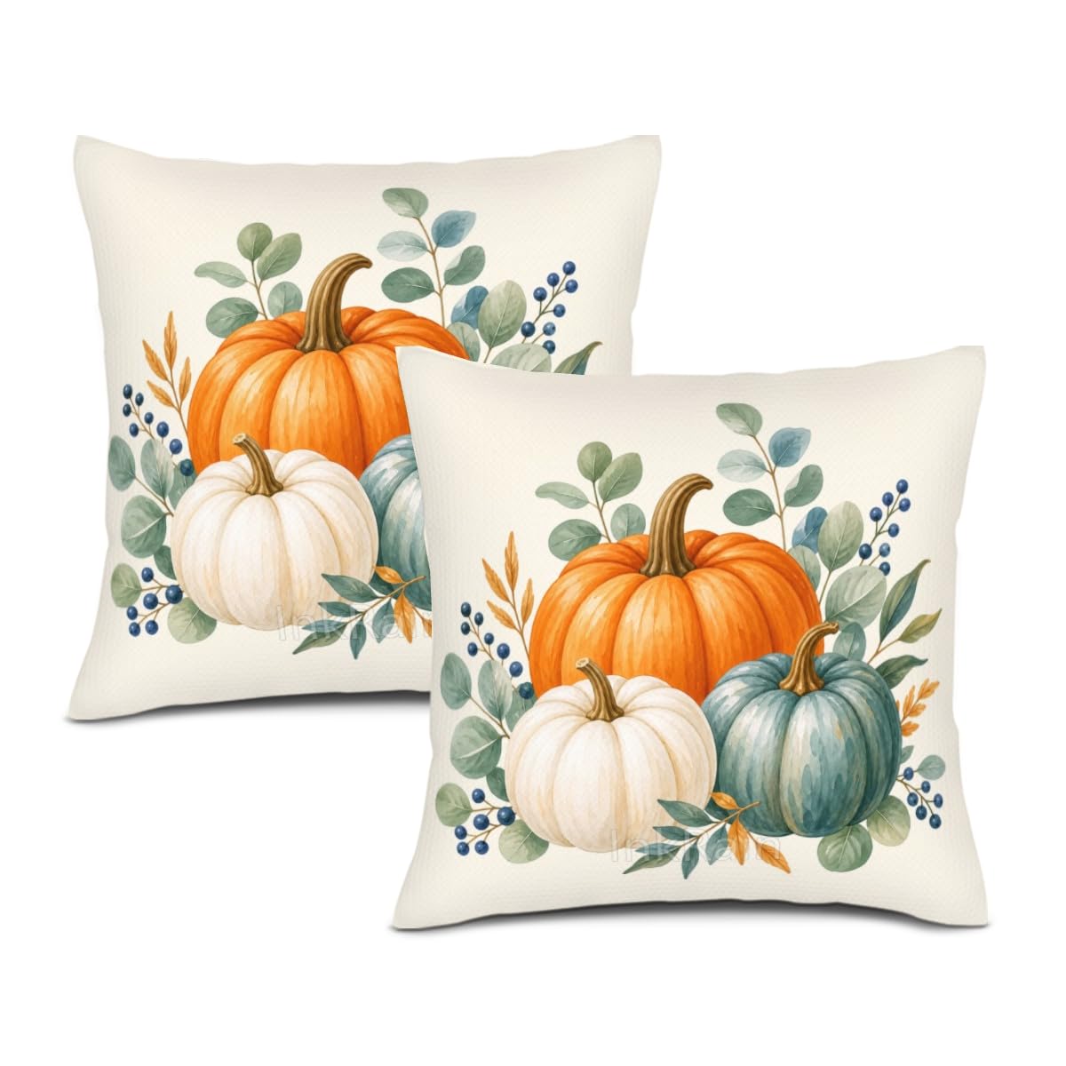 InkRain Farmhouse Harvest Pillow Cover Simple Mushroom Planter Scene 26x26 Inch Set of 2 Cotton Linen Double Sided Country Square Throw Cushion Case Indoor Accent for Bay Window Seat Decor