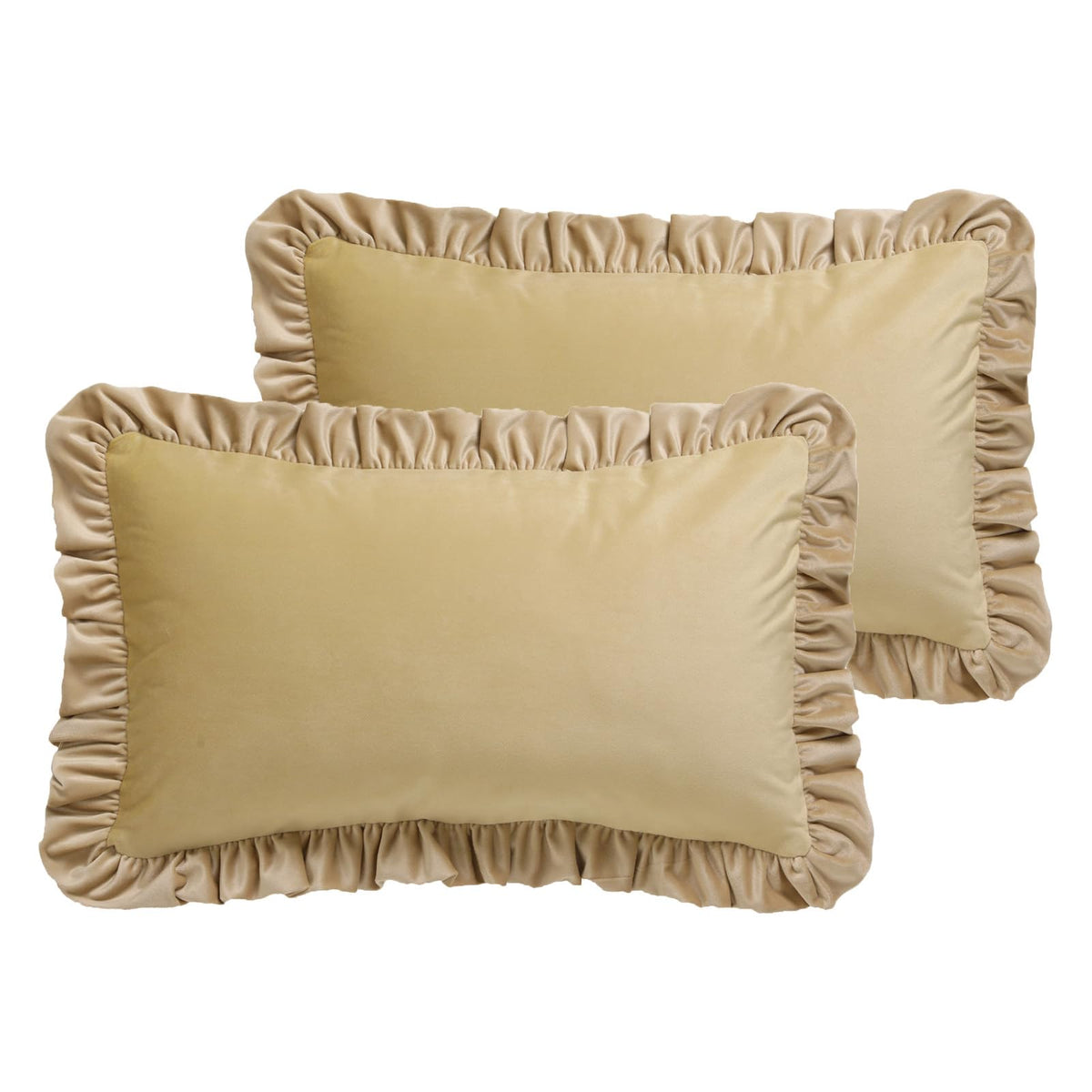 ISAENNE Designer Elegant Velvet Solid Throw Pillow Cover,Set of 2,22"x22"
