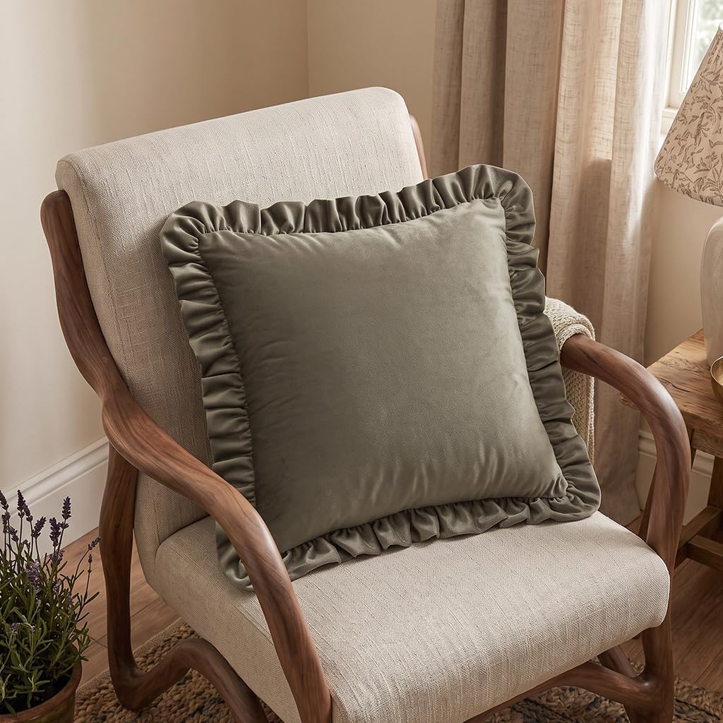 ISAENNE Designer Elegant Velvet Solid Throw Pillow Cover,Set of 2,22"x22"