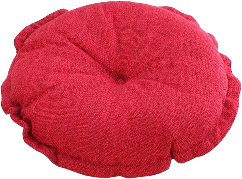 vctops Boho Soft Round Floor Pillow Cushion with Ruffles, Cotton Linen Print Chair Pad Tatami for Meditation, Yoga, Living Room, Balcony (Sky Blue,18"x18"x5")