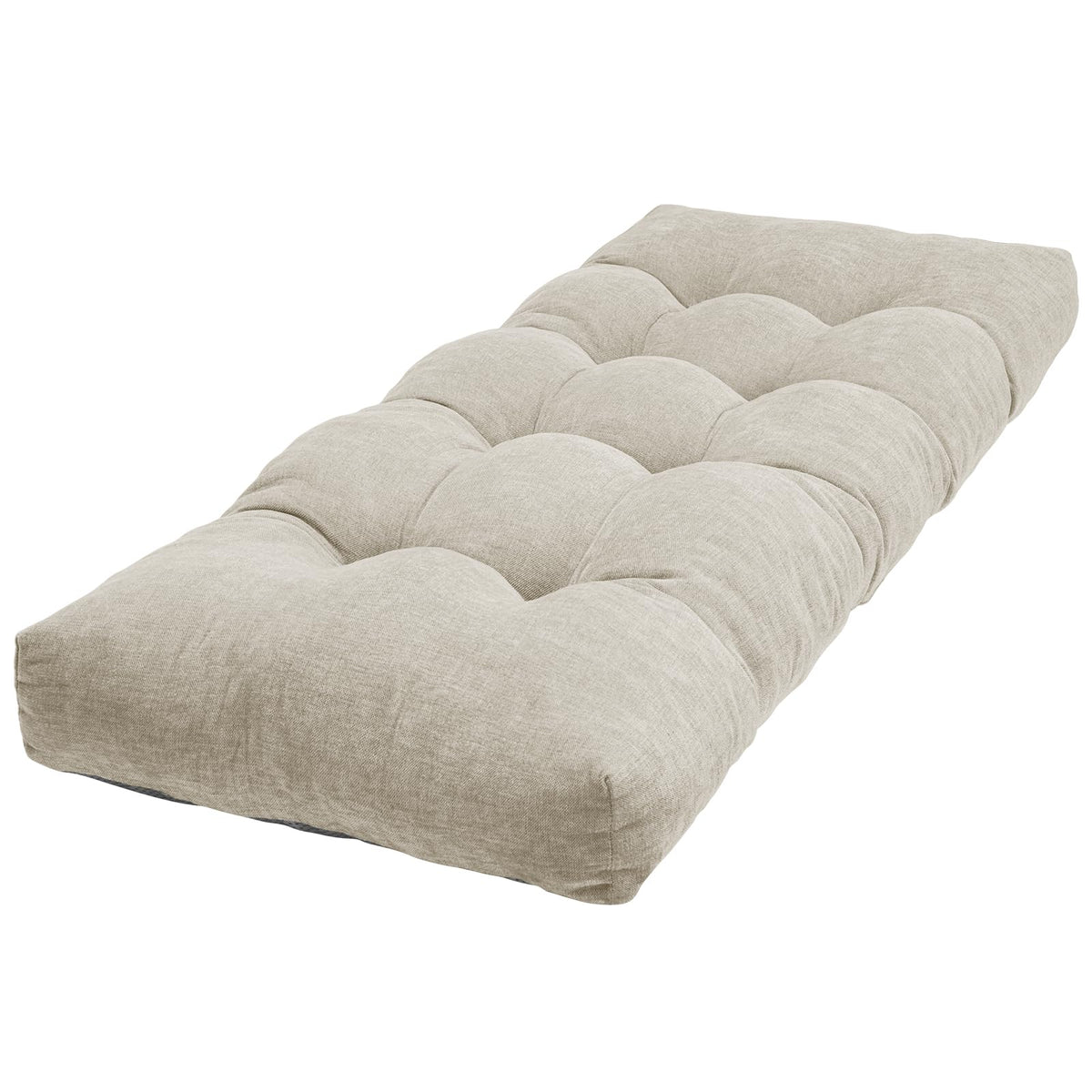 36 Inch Bench Cushion, Tufted Window Seat Cushion with High-Density Memory Foam, Soft Chenille Non-Slip Indoor Furniture Pad for Bay Window, Dining Bench, Entryway (Oyster White, 36x14x4)