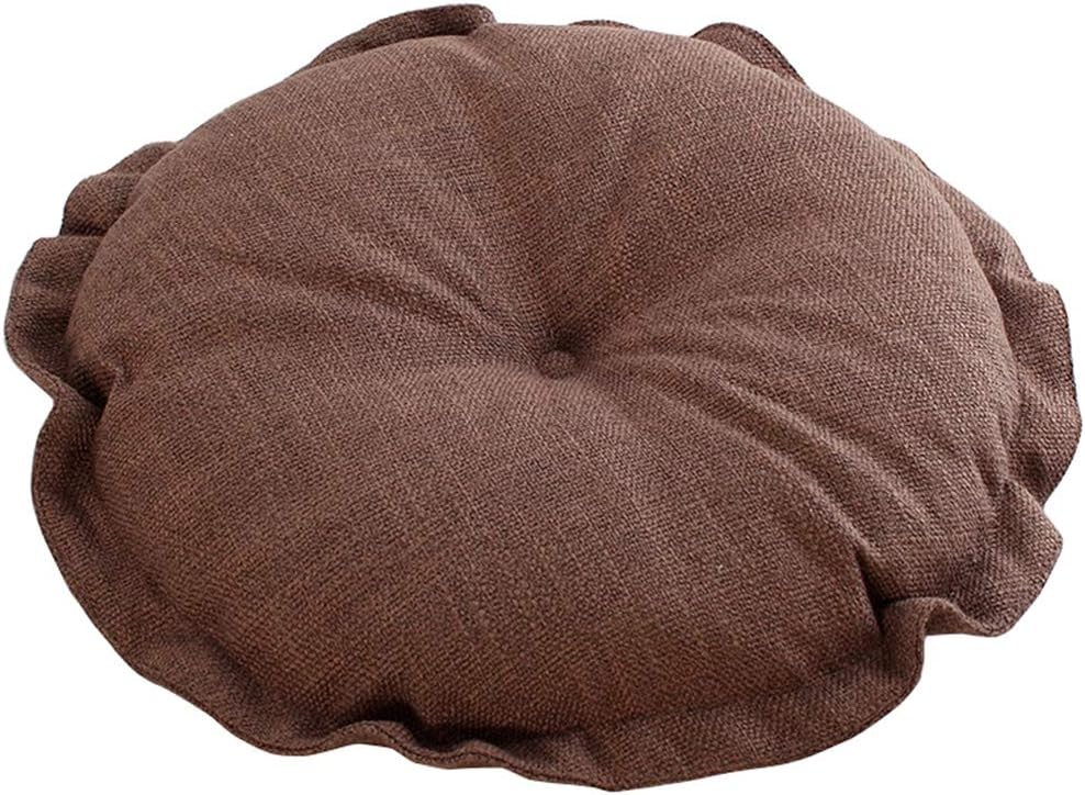 vctops Boho Soft Round Floor Pillow Cushion with Ruffles, Cotton Linen Print Chair Pad Tatami for Meditation, Yoga, Living Room, Balcony (Sky Blue,18"x18"x5")