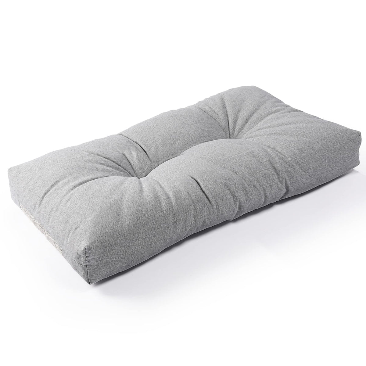 SUNROX LokGrip Non Slip Tufted Memory Foam Bench Cushion, FadeShield Water Resistant Durable Thicken Outdoor/Indoor Bench Seat Pads 36x14x4 inch, Heather Grey