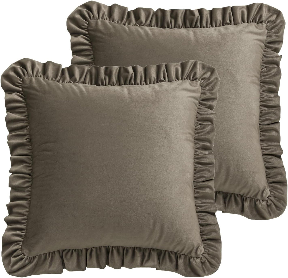 ISAENNE Designer Elegant Velvet Solid Throw Pillow Cover,Set of 2,22"x22"