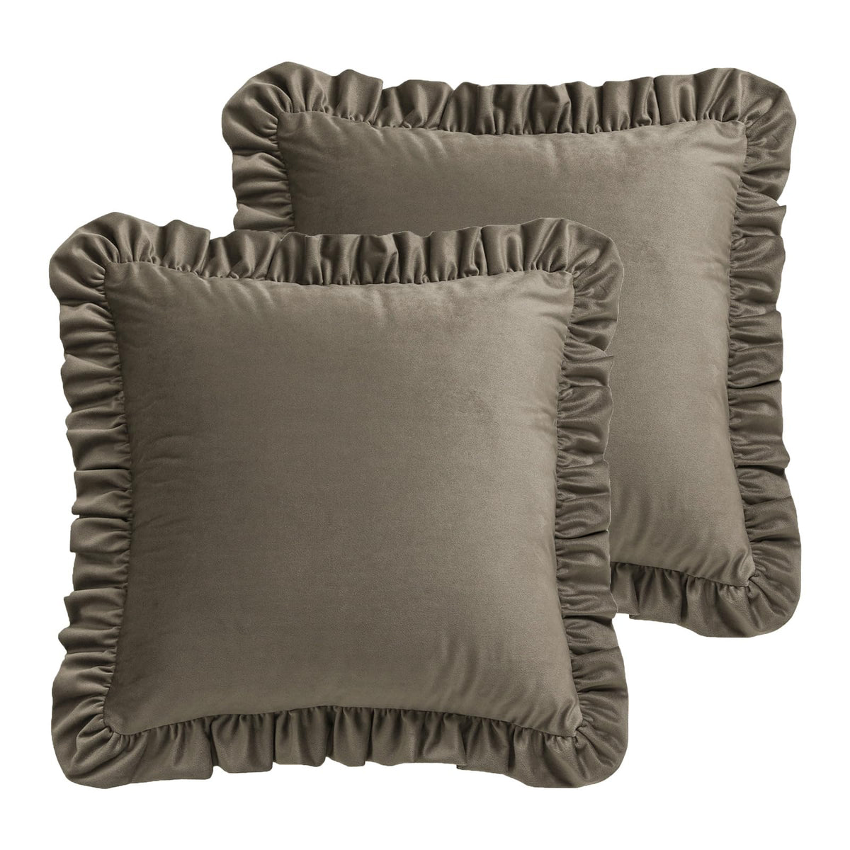 ISAENNE Designer Elegant Velvet Solid Throw Pillow Cover,Set of 2,22"x22"