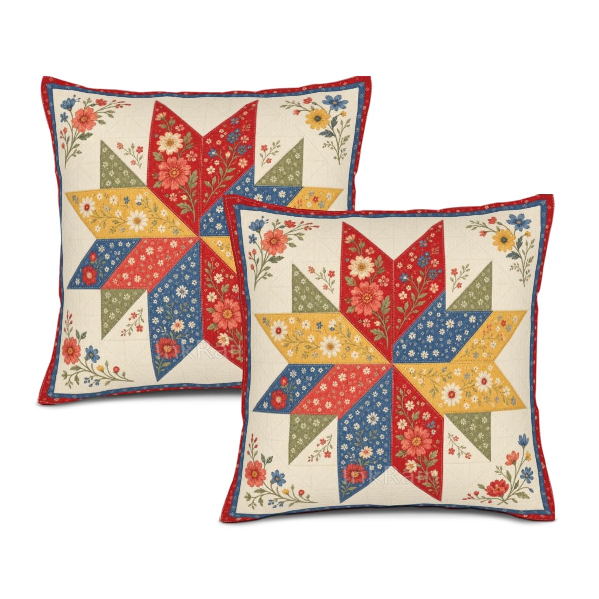 InkRain Farmhouse Harvest Pillow Cover Simple Mushroom Planter Scene 26x26 Inch Set of 2 Cotton Linen Double Sided Country Square Throw Cushion Case Indoor Accent for Bay Window Seat Decor