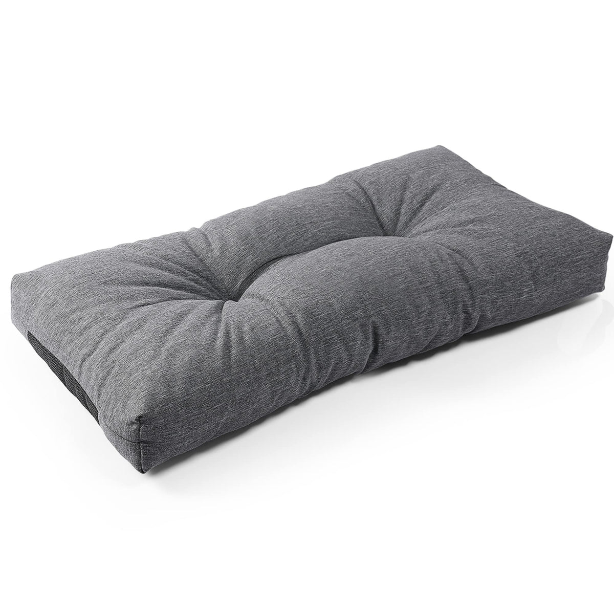 SUNROX LokGrip Non Slip Tufted Memory Foam Bench Cushion, FadeShield Water Resistant Durable Thicken Outdoor/Indoor Bench Seat Pads 36x14x4 inch, Heather Grey