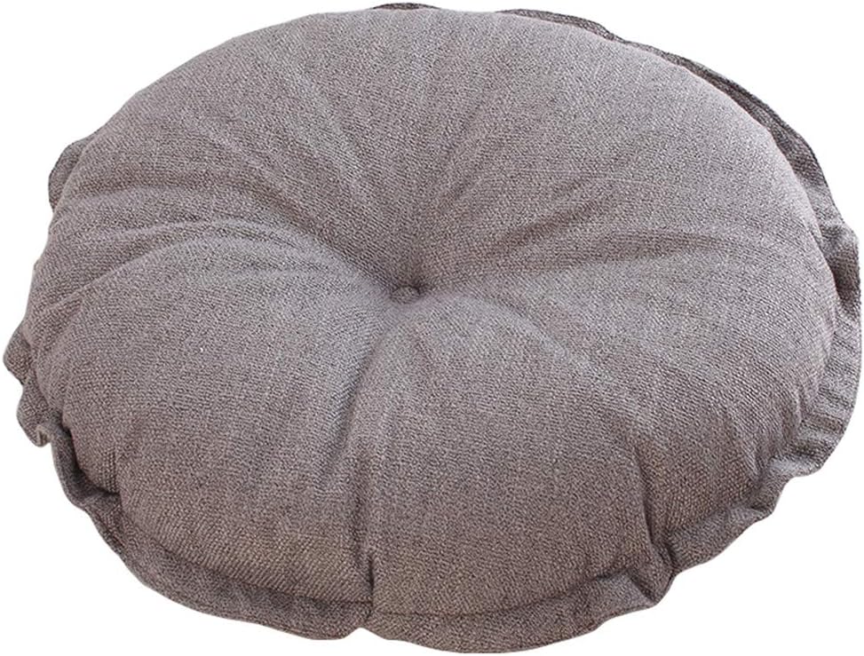 vctops Boho Soft Round Floor Pillow Cushion with Ruffles, Cotton Linen Print Chair Pad Tatami for Meditation, Yoga, Living Room, Balcony (Sky Blue,18"x18"x5")