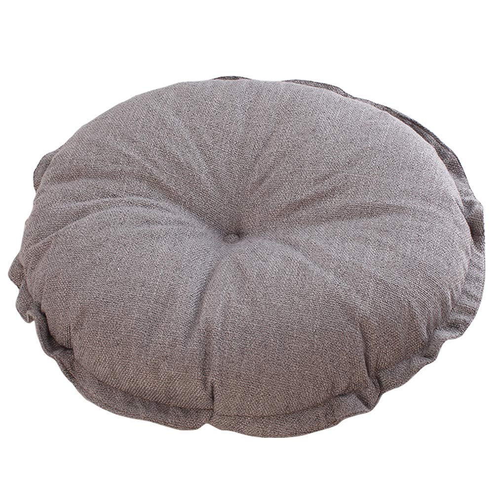 vctops Boho Soft Round Floor Pillow Cushion with Ruffles, Cotton Linen Print Chair Pad Tatami for Meditation, Yoga, Living Room, Balcony (Sky Blue,18"x18"x5")