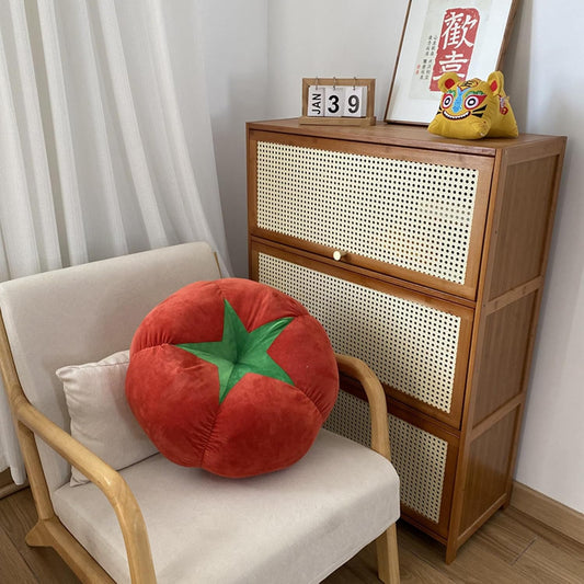 Tomato-Shaped Cushion Pillow - Soft and Comfortable Sofa, Bay Window Backrest, Floor Cushion, and Chair Filler Pillow for Living Room, Bedroom, or Office Decor