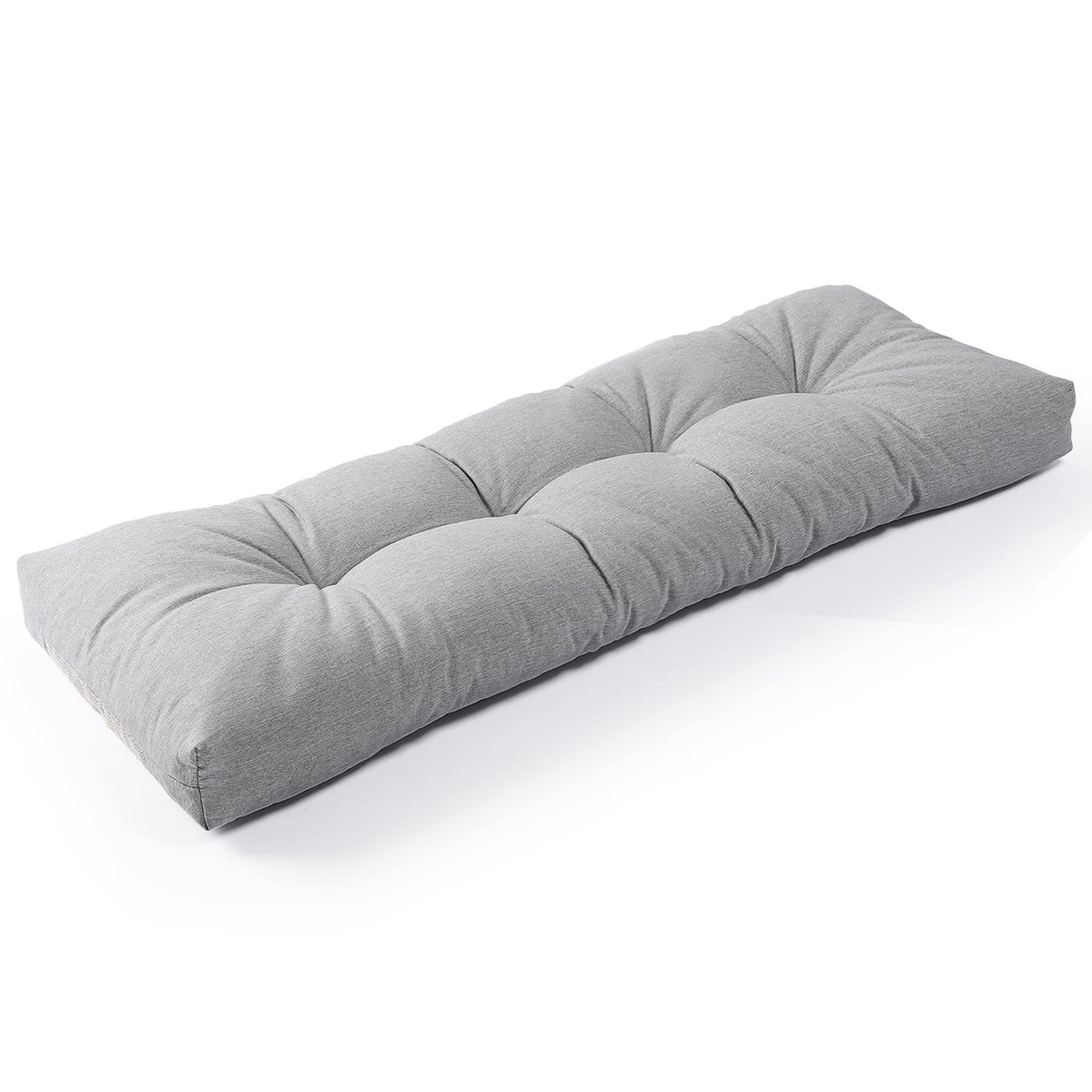 SUNROX LokGrip Non Slip Tufted Memory Foam Bench Cushion, FadeShield Water Resistant Durable Thicken Outdoor/Indoor Bench Seat Pads 36x14x4 inch, Heather Grey