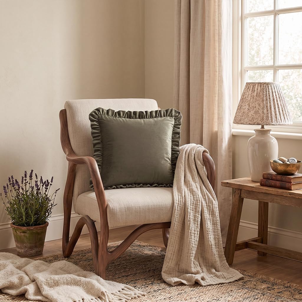 ISAENNE Designer Elegant Velvet Solid Throw Pillow Cover,Set of 2,22"x22"