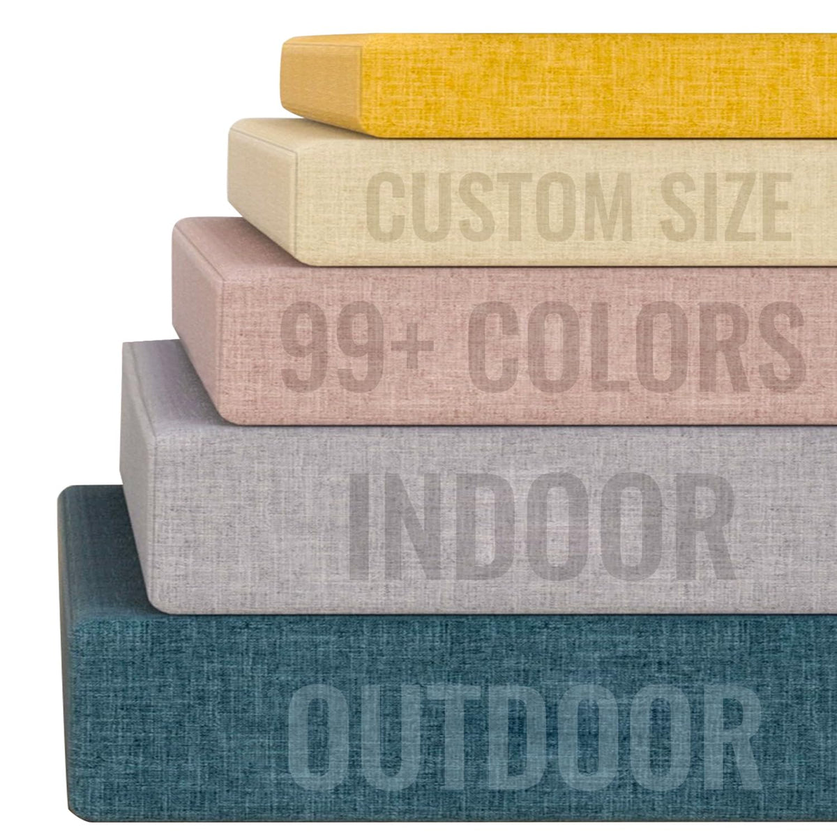 Avenix Custom Size Bay Window Bench Seat Cushions Indoor/Outdoor Bench Cushions, 75D Memory Foam/Anti-Slip/Scratch Custom Bench Cushions for Breakfast/Reading Nook/Kitchen Dining Entryway Mudroom