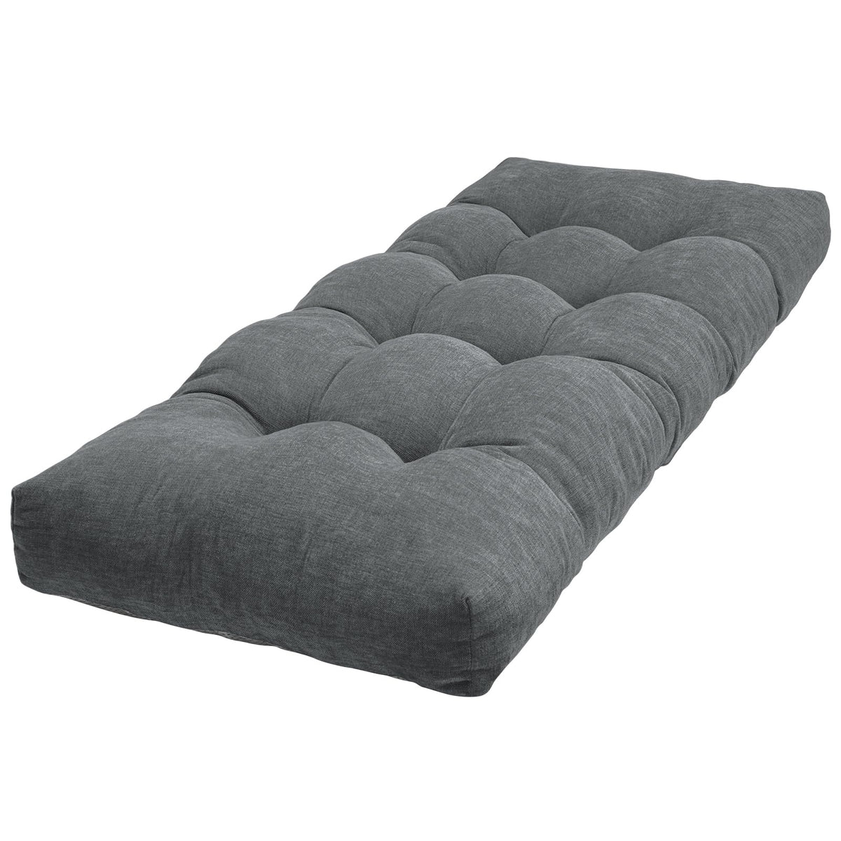 36 Inch Bench Cushion, Tufted Window Seat Cushion with High-Density Memory Foam, Soft Chenille Non-Slip Indoor Furniture Pad for Bay Window, Dining Bench, Entryway (Oyster White, 36x14x4)
