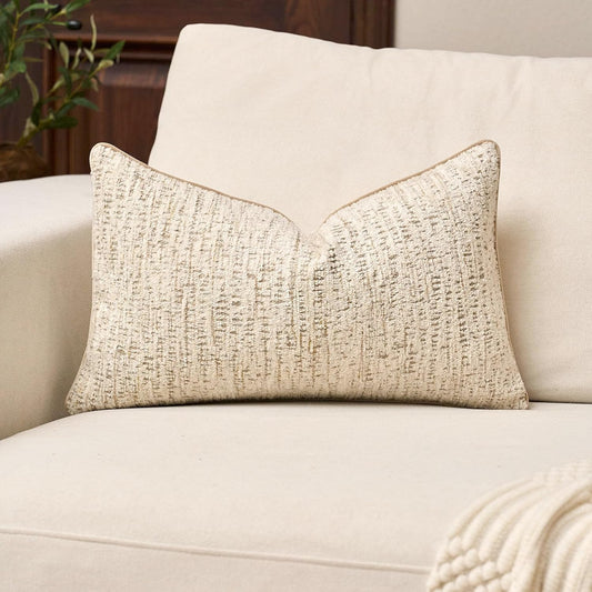 Yangest Chenille Pillow Cover 12 x 20 Inches, Thick Textured Rectangle Throw Pillow Cover Farmhouse Modern Soft Accent Couch Neutral Pillow Cover for Living Room Bedroom, Beige
