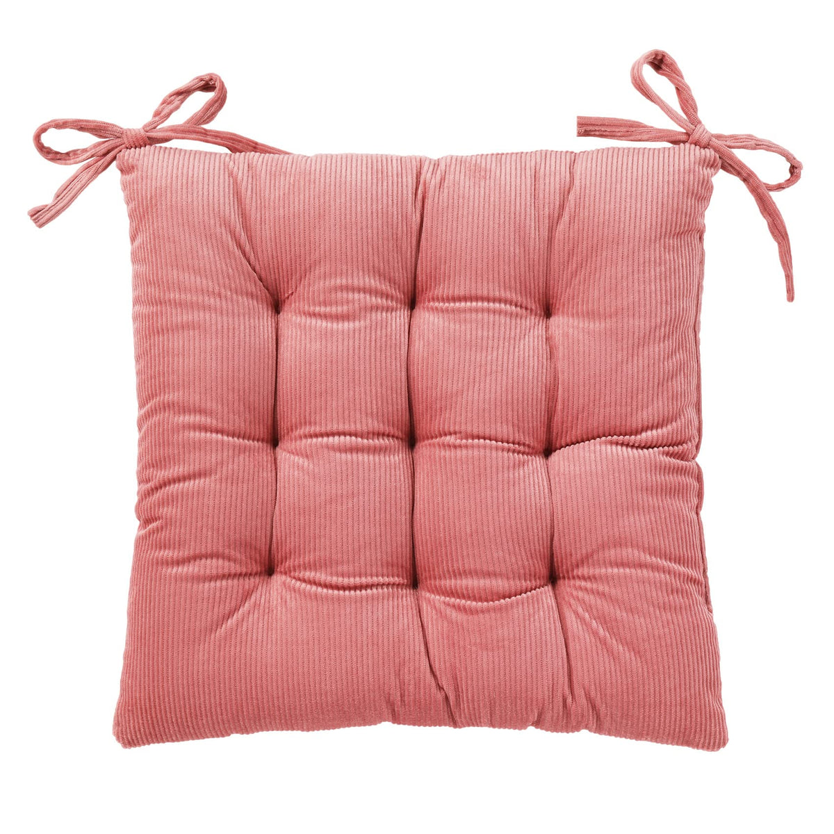 HLOVME Corduroy Chair Cushion with Ties Ultra Soft Warm Floor Cushion for Kids Reading Nook Comfortable Square Seat Cushion for Adult 15.7”x15.7” Set of 2, Grey