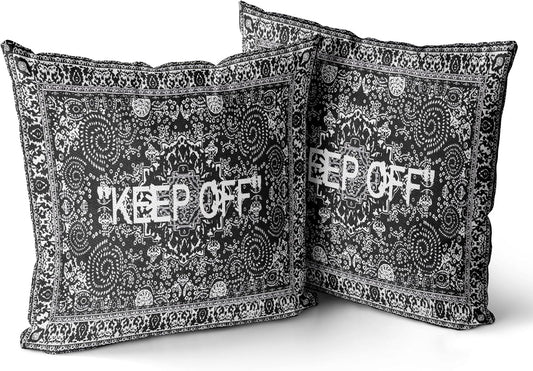 Hypebeast Room Decor Keep Off Pillow Set of 2 Breathable Pillow Cover Square Cushion Case for Home Sofa Couch Decoration 20×20 inch 9