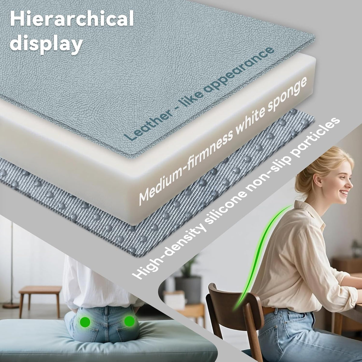 MOZIMO Bay Window Cushion 35.43x7.87in 50D high-Resilience Foam, Waterproof and Scratch-Proof. Suitable for Indoor Furniture, Entryways, Reading Corners, Kitchens, and Dining Rooms. -Khaki.