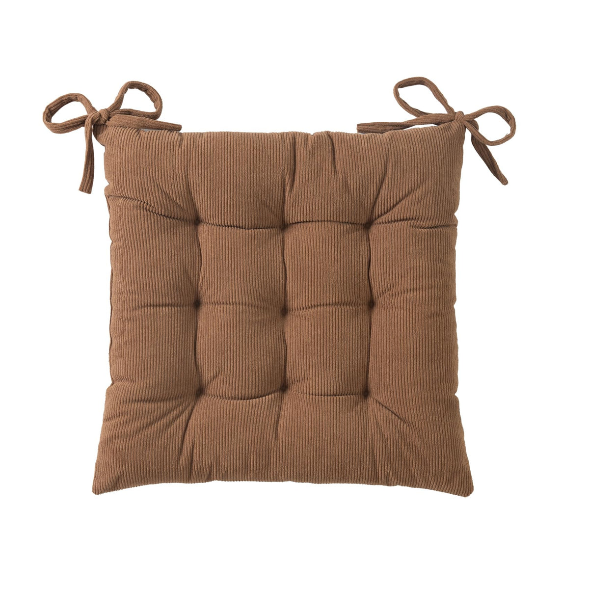 HLOVME Corduroy Chair Cushion with Ties Ultra Soft Warm Floor Cushion for Kids Reading Nook Comfortable Square Seat Cushion for Adult 15.7”x15.7” Set of 2, Grey